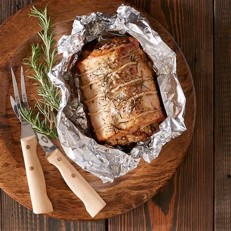 Pork tenderloin can dry out easily if not prepared carefully, as it is naturally very lean muscle. Pork Tenderloin In Foil : Raw Pork Tenderloin Wrapped In Aluminum Foil Stock Photo Alamy / Moist ...