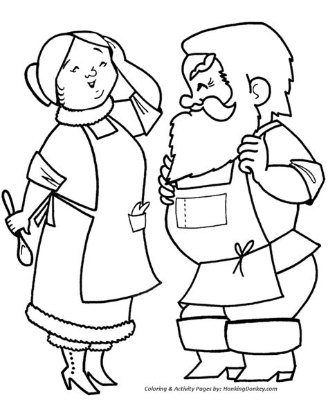 Santa and mrs claus waving hands for christmas coloring page. Christmas Santa Coloring Page - Mr and Mrs Santa Clause ...