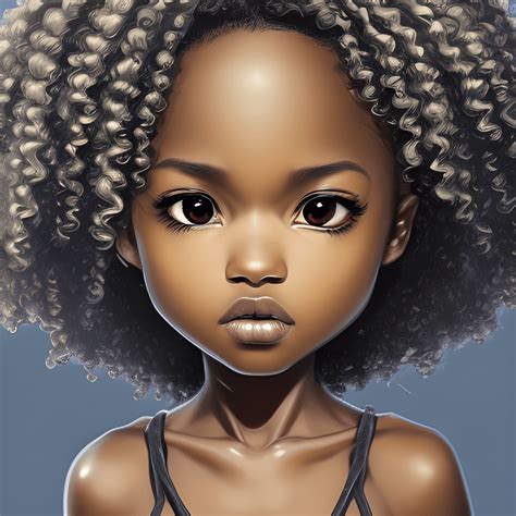 African American Dark Skin Kawaii Chibi Graphic · Creative Fabrica