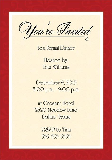 Dinner Invitation Template Free Places To Visit Pinterest