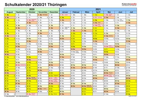 Der jahreskalender 2021 zum kostenlosen download. Kalender 2021 Thüringen Zum Ausdrucken : Kalender 2020 ...
