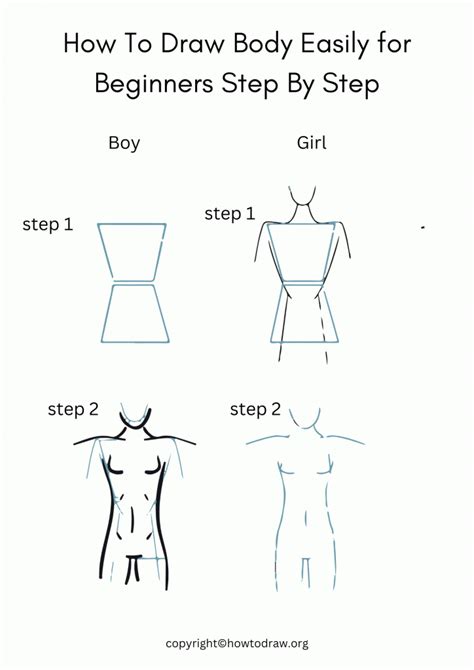How To Draw Body Step By Step For Kids And Beginners