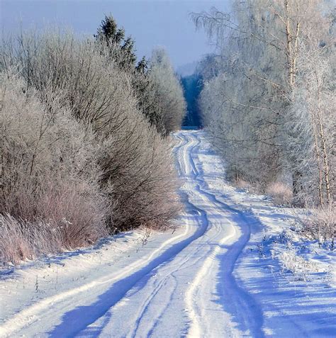 White Winter Road Lithuania By Re~gi~na Winter Wonderland