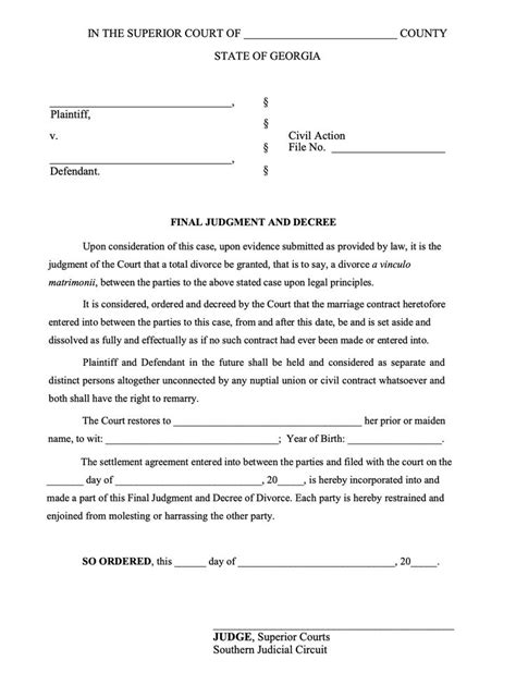 Pin On Online Divorce Forms In Georgia Free And Printable