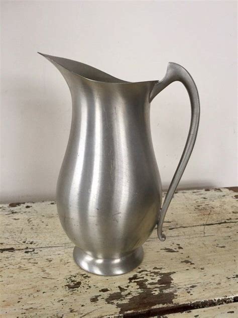 Vintage Tall Pewter Pitcher Old Colony Pewter Pitcher Water Etsy