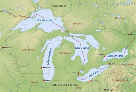 Map Of Michigan And The Great Lakes Secretmuseum