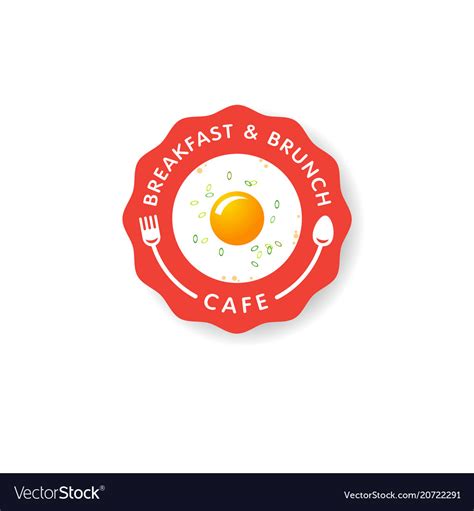Logo Breakfast Brunch Cafe Fast Food Morning Vector Image