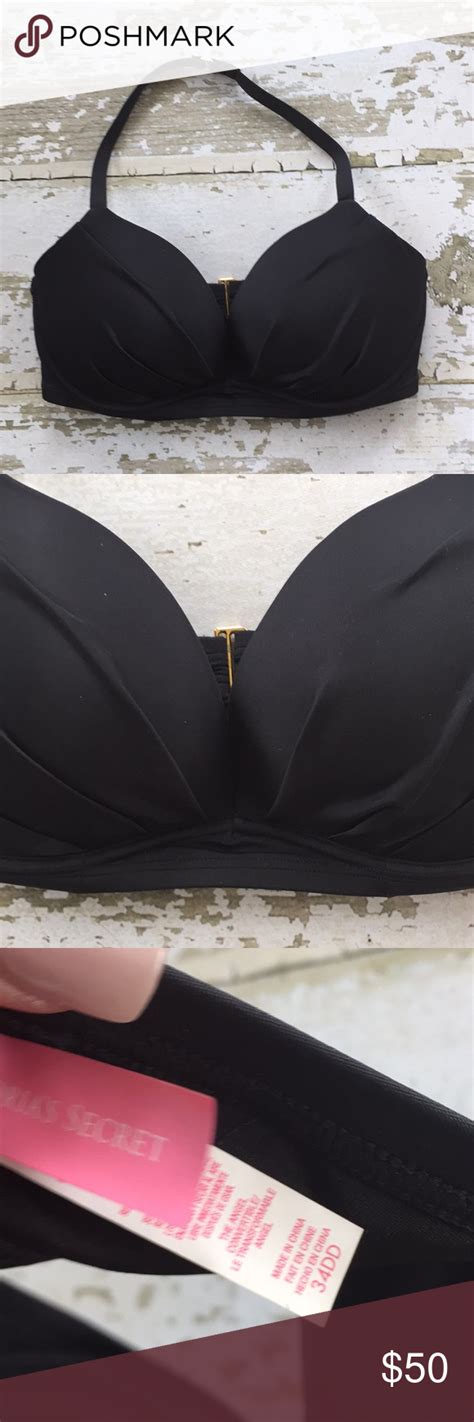 Victorias Secret Black Halter Push Up Bikini 34dd Push Up Bikini