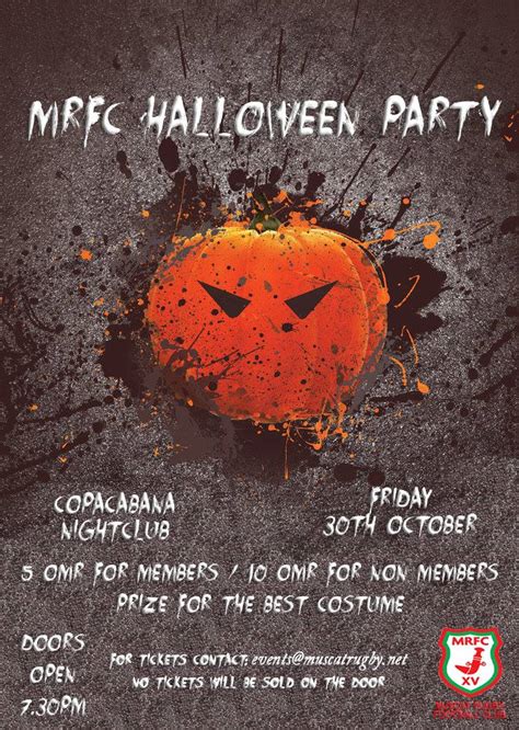 Halloween Party Friday 30th October Mm Muscat Mutterings