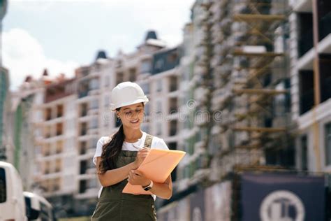 Woman Construction Engineer Woman Construction Engineer Concept Stock