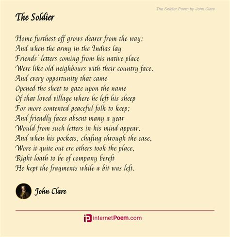 The Soldier Poem By John Clare