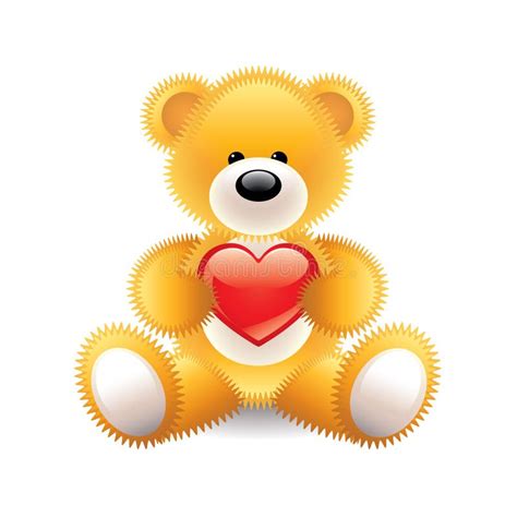 Teddy Bear With Heart Vector Illustration Stock Vector Illustration