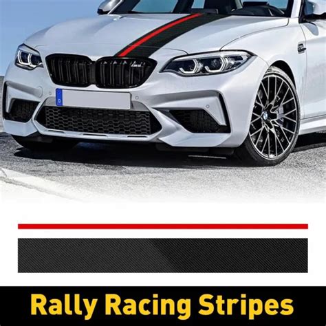 Universal Carbon Fiber Racing Stripes Vinyl Wrap Rally Decal Sticker