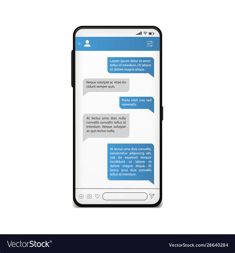 Chat On Phone Screen Mobile Messenger Template Vector Image
