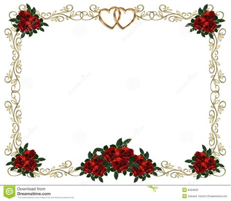 Red Roses Border Wedding Invitation Stock Photos Image 8494633