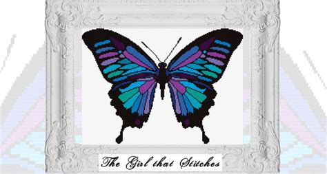 Enjoy your new cross stitch patterns of brown and purple owl! Bluebell Dreams Butterfly PDF Cross Stitch Chart ( blue ...