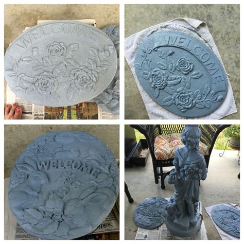 Painting Concrete yard pieces | Concrete yard, Painting concrete