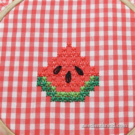Gingham Embroidery Watermelons Free Pattern And Instructions