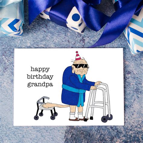 Grandpa Balls Card Funny Birthday T Naughty Granddad Etsy