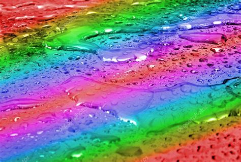 Abstract Rainbow Water Drops Surface Weather Details — Stock Photo