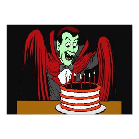 Dracula Vampire Halloween Birthday Invitation Halloween