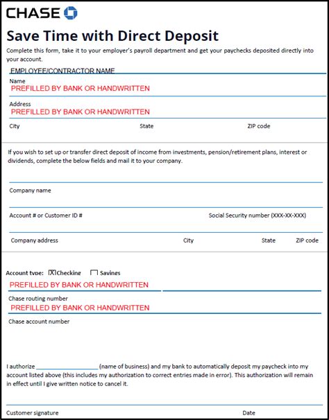 You can also save this form for your. Direct Deposit Form Chase Five Things That You Never ...