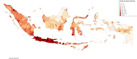 Indonesia Population Density Map Wondering Maps