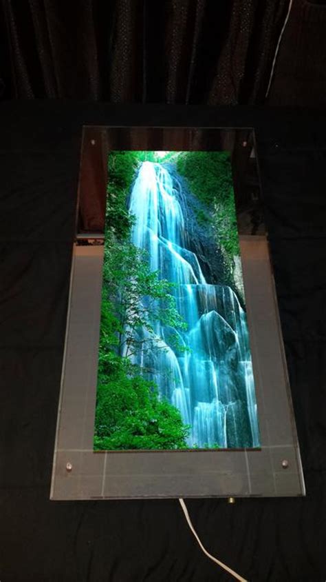 Lighted Moving Motion Waterfall Mirror With Nature Sounds Central