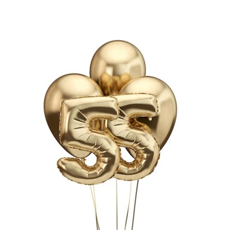 Premium Photo Th Birthday Gold Foil Bunch Of Balloons Happy Birthday D Rendering