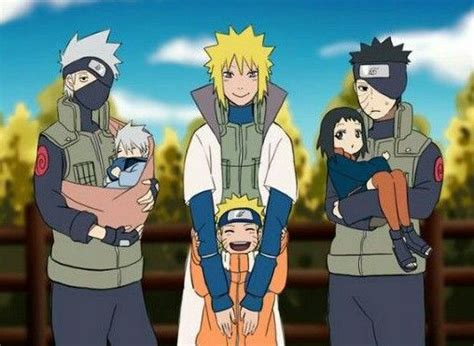 Kakashi Minato Obito And His Childrens Naruto Sasuke Sakura