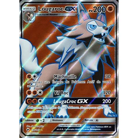 Carte Pokémon 136 147 Lougaroc Gx Forme Diurne 200 Pv Full Art Sl3