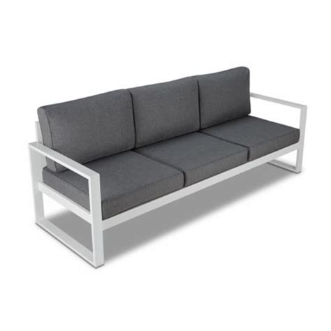 Real Flame Baltic Patio Sofa In Gray And White 1 Fred Meyer