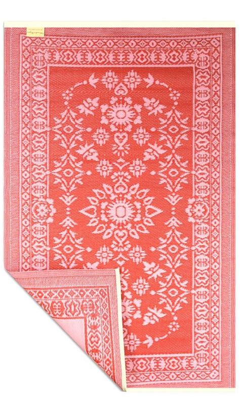 Red Pink Bohemian Outdoor Rug For The Garden Etsy