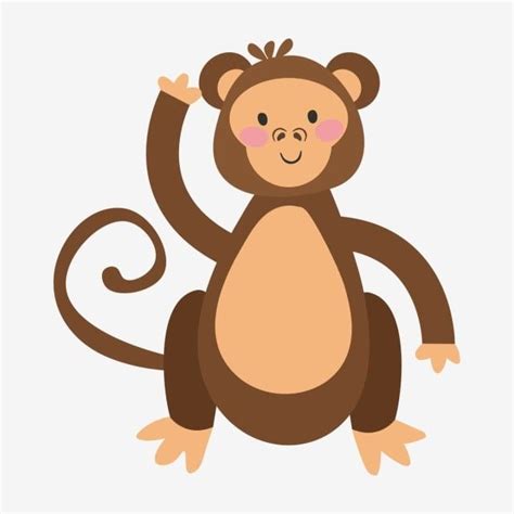 Cute Monkey Cartoon Illustration Monkey Clipart Cute Monkey Monkey