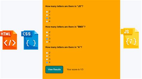Multiple Choice Quiz App Using Html Css And Javascript