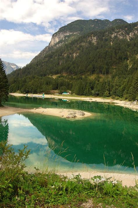Lago Del Predil Friuli Italy Stock Image Image Of Alps Green 80425507
