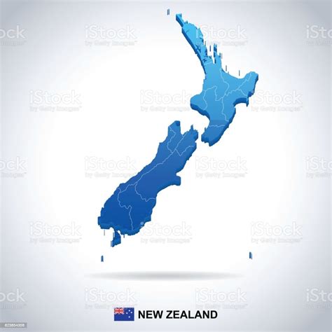 Nya Zeeland Karta Och Flagga Illustration Vektorgrafik Och Fler Bilder