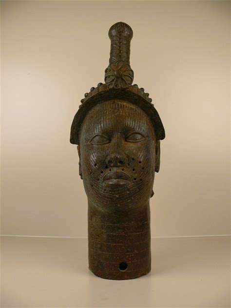Tête Roi Oni Ifé 2770 Bronze Ife Ife Art Africain Nigeria