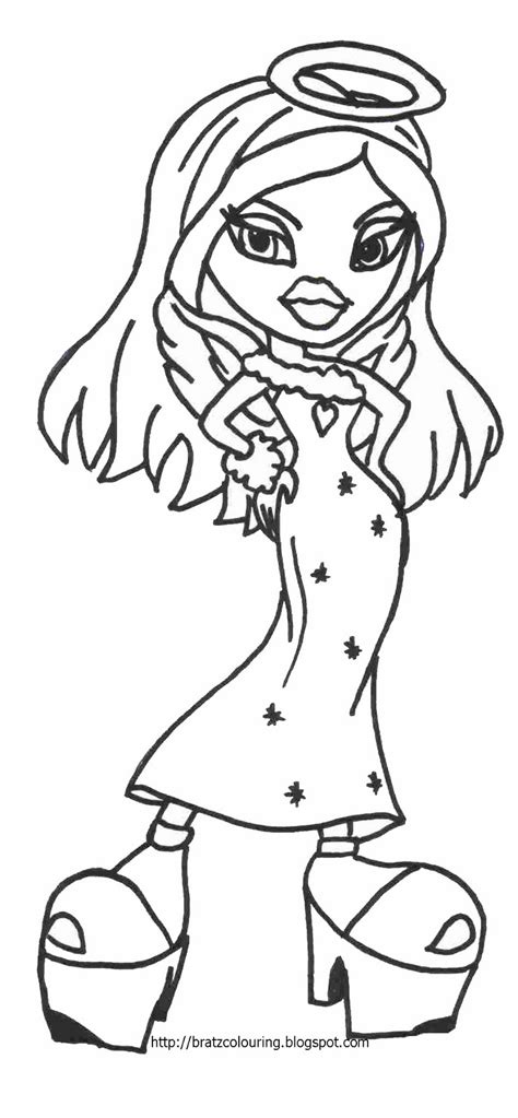 Bratz Coloring Pages Bratz Doll Color In Page Angel