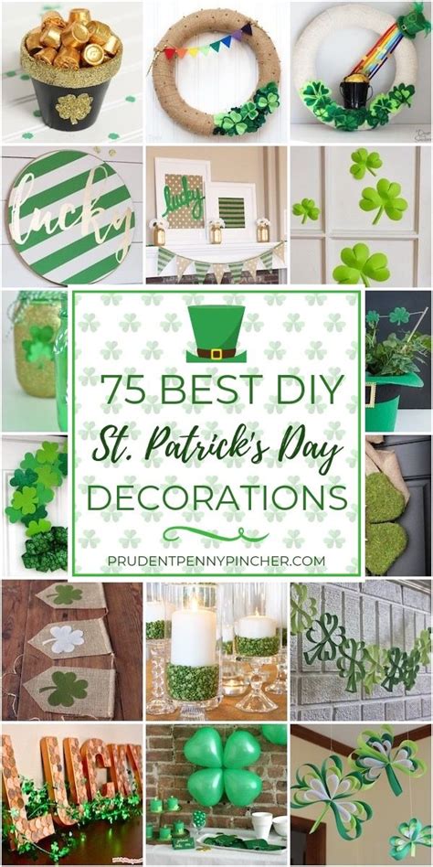 St Patrick S Day Decorations With Shamrocks Candles And Other Things