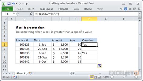 If Cell Is Greater Than Excel Formula Exceljet