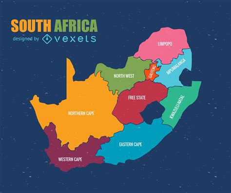 Vetor De Mapa Administrativo Da África Do Sul Baixar Vector
