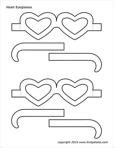 Heart Eyeglasses Templates Free Printable Templates And Coloring Pages