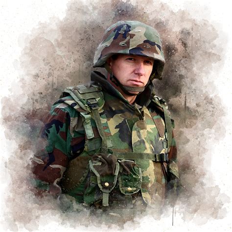 Military Painting From Photo Custom Portrait Watercolor Etsy Uk