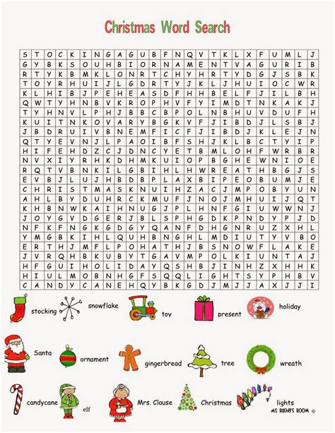 Printable Christmas Word Search Hard