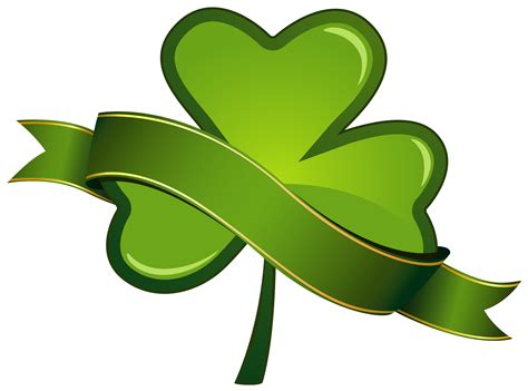 All the images are 300dpi and approximately 10 inches at their widest point. St Patricks Day Shamrock with Banner PNG Clipart | Gallery ...