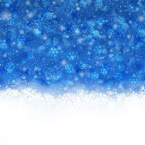 Free Vector Snowy Blue Background