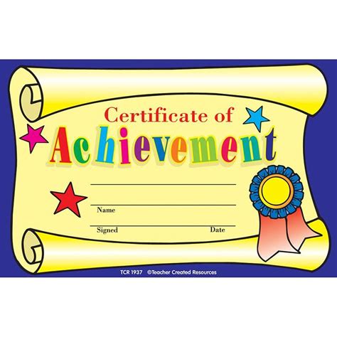 Certificate Of Achievement 25pk Kids Awards Certificates Certificate