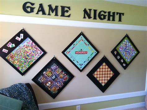 Put Game Boards On Wood And Hang On Wall Easy Access And Cool Decorations