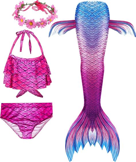 girl s swimsuit mermaid tail for swimming bikini set princess mermaid costume for 3